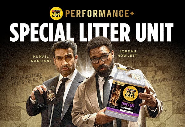 Special Litter Unit investigators holding Purina Tidy Cats litter